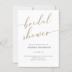 Simple Script Bridal Shower Invitation