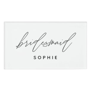 Simple Script Bridesmaid Personalised Name Custom Tag