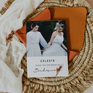 Simple script Bridesmaid thank you card