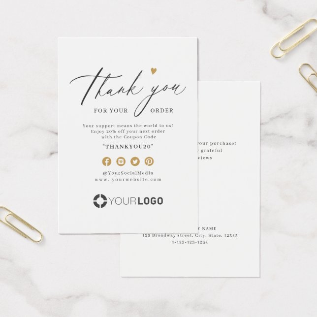 Simple script business logo thank you insert (Office)