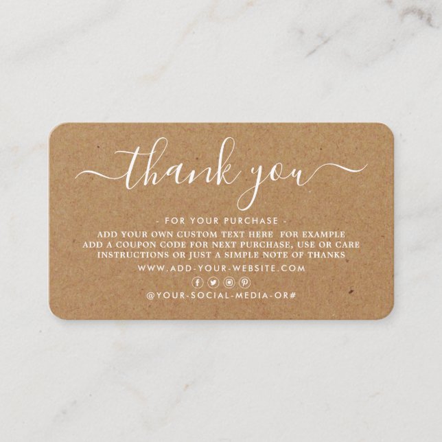 Simple Script Business Thank You Cards (Front)