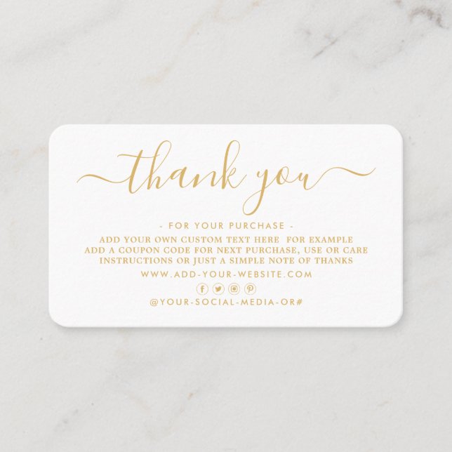 Simple Script Business Thank You Cards (Front)