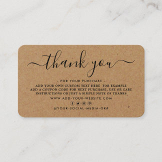 Simple Script Business Thank You Cards
