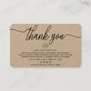 Simple Script Business Thank You Cards