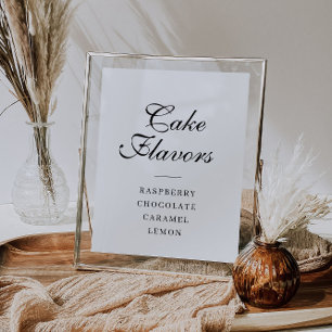 simple script Cake flavours sign