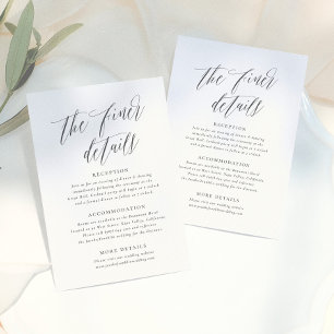 Simple Script Calligraphy Black & White Wedding Enclosure Card