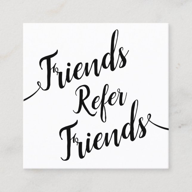 Simple Script Calligraphy Customer Referral Card (Front)