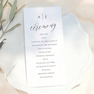 Simple Script Calligraphy Elegant Wedding Programme