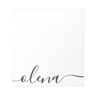 Simple Script Calligraphy Personalised Name Notepad