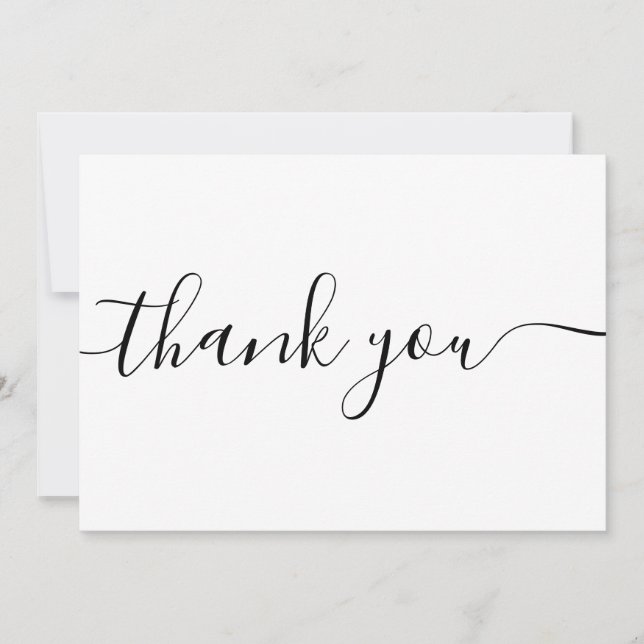 Simple  Script Calligraphy Thank You Card (Front)