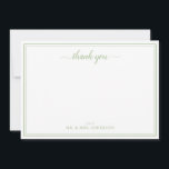 Simple Script Calligraphy Wedding Thank You Card<br><div class="desc">Simple Script Calligraphy Wedding Thank You Note Card in sage green colour.</div>