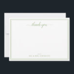 Simple Script Calligraphy Wedding Thank You Card<br><div class="desc">Simple Script Calligraphy Wedding Thank You Note Card in sage green colour.</div>