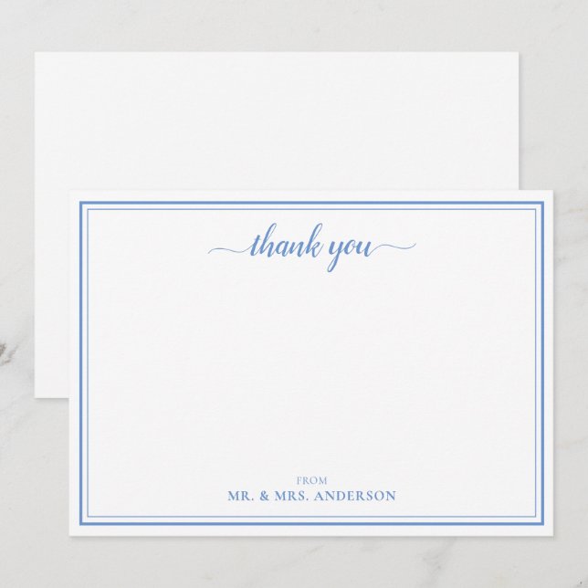 Simple Script Calligraphy Wedding Thank You Card (Front/Back)