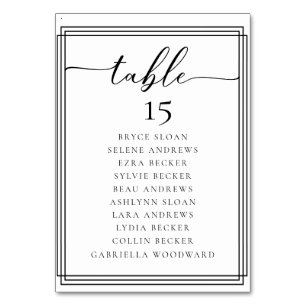 Simple Script Classic Wedding Table Number