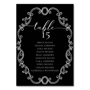 Simple Script Classic Wedding Table Number