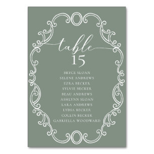 Simple Script Classic Wedding Table Number