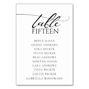 Simple Script Classic Wedding Table Number