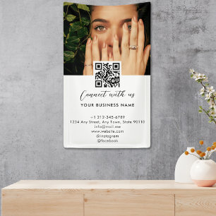 Simple Script Connect With Us Photo QR Code Promo Banner
