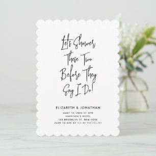 Simple Script Couple Shower Before They Say I Do Invitation