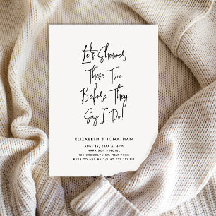 Simple Script Couple Shower Before They Say I Do Invitation