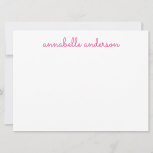 Simple Script Cute Pink Personalised Notecard
