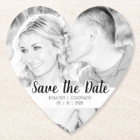 Simple Script Cutout | B&W Save the Date