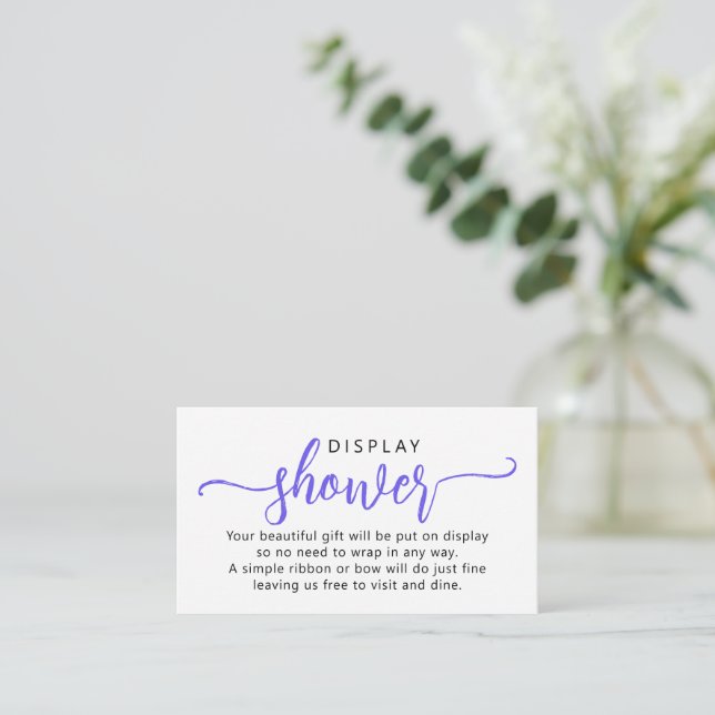Simple Script Display Shower  Enclosure Card (Standing Front)
