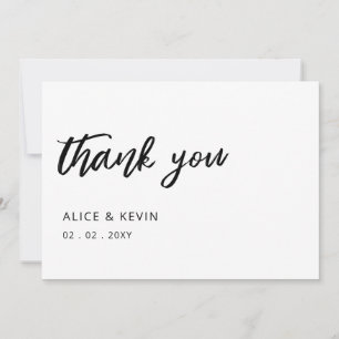 Simple Script Elegant Handwritten Wedding Thank You Card