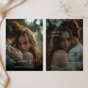 Simple Script Elegant Modern Wedding Photo Overlay Invitation