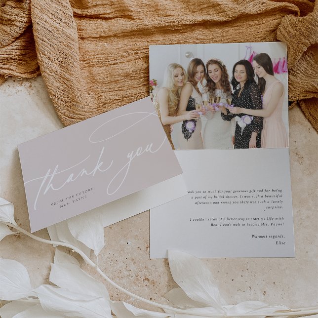 Simple Script | Elegant Personalised Photo Thank You Card (Creator Uploaded)
