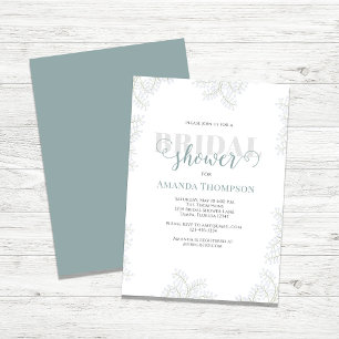 Simple Script Floral Bridal Shower Custom Invitation