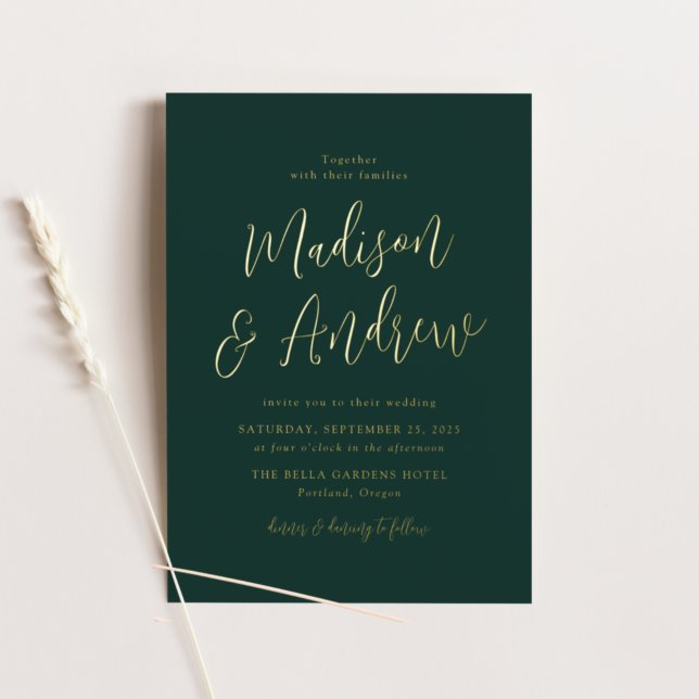 Simple Script Forest Green and Gold Wedding (Creator Uploaded)