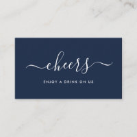 Simple Script Free Drinks Ticket - Navy & White