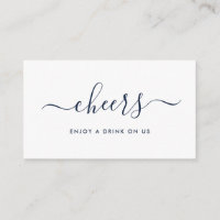 Simple Script Free Drinks Ticket - Navy & White