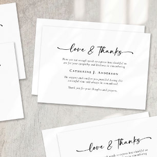 Simple Script Funeral Thank You Card