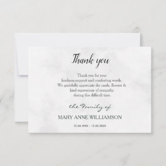 simple script funeral thank you note card