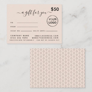 Simple Script Gift Certificate Cards
