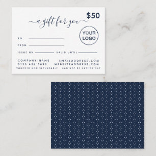 Simple Script Gift Certificate Cards