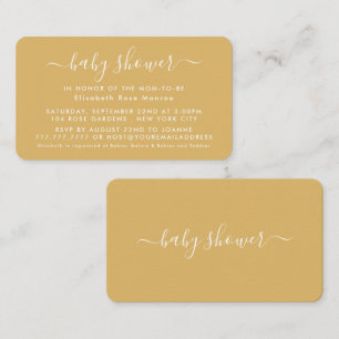 Simple Script - Gold & White Baby Shower Invite