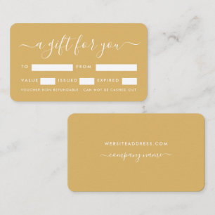 Simple Script - Gold & White Gift Certificates