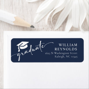 Simple Script Graduation Address Label