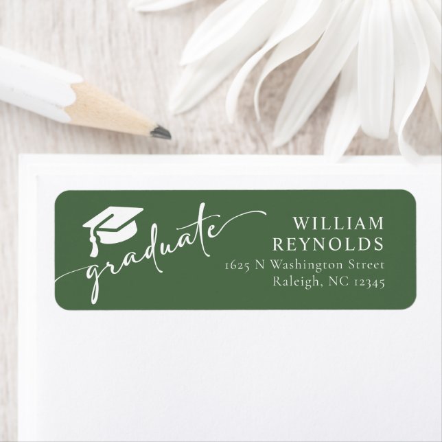 Simple Script Graduation Address Label (Insitu)