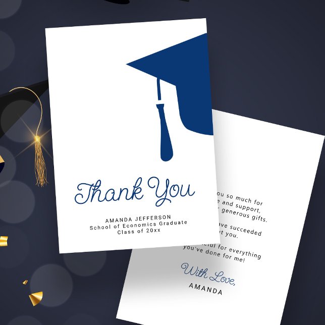 Simple script graduation custom thank you card (Creator Uploaded)