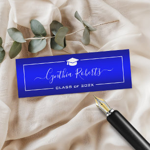 Simple Script Graduation Modern Blue Gradient Calling Card