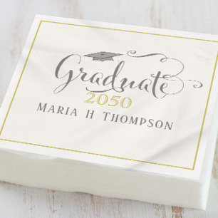 Simple Script Graduation Party Custom Napkin