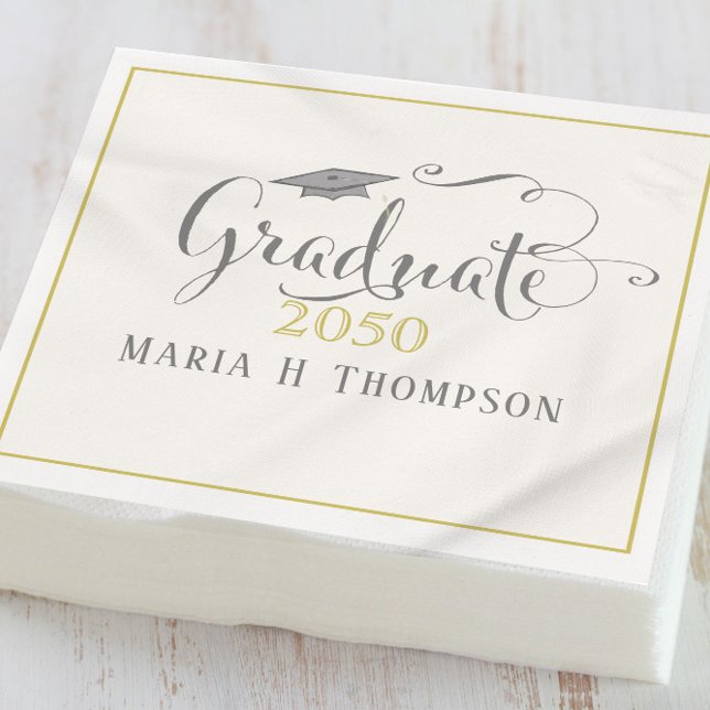 Simple Script Graduation Party Custom Napkin (Creator Uploaded)