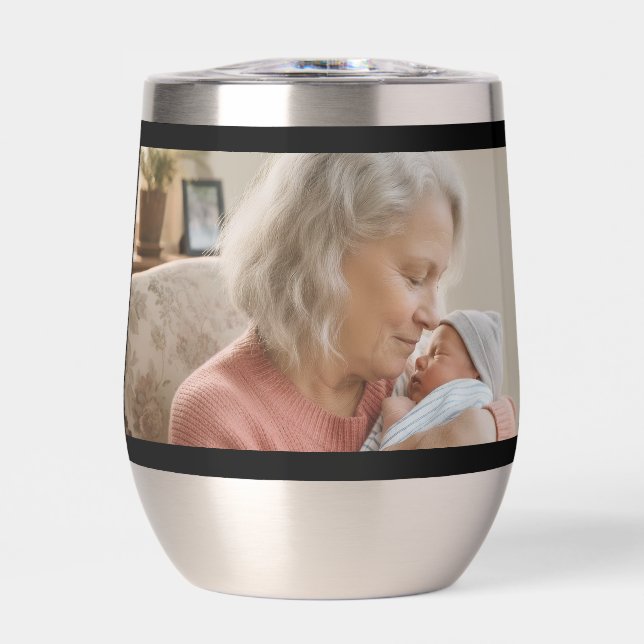 Simple Script Grandma Est.Photo Year Black (Front)