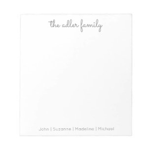 Simple Script Grey Family Notepad