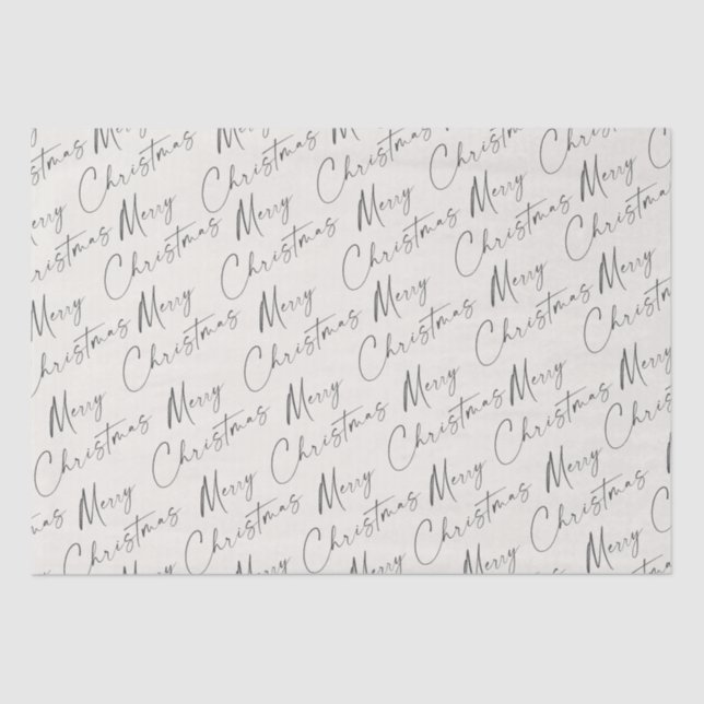 Simple Script Handwritten Merry Christmas Tissue Paper (Front)