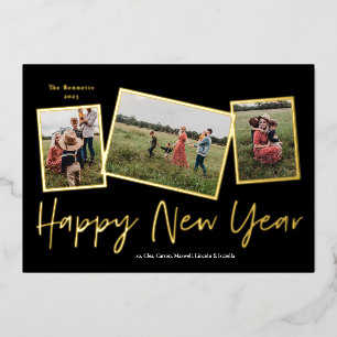 Simple Script Happy New Year 3 Photo Collage